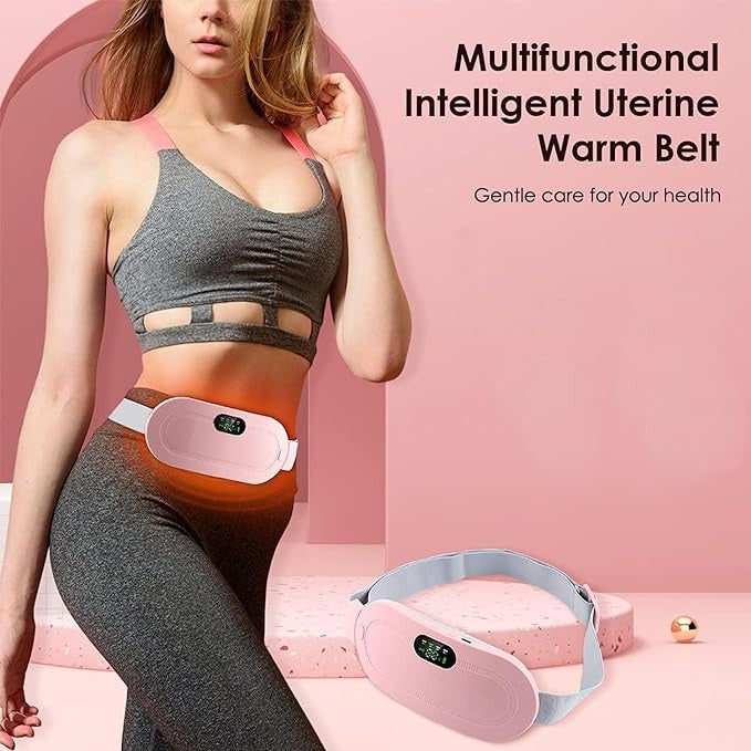 Cramp Relief Belt -Portable Menstrual Heating Pad, Heated Belly Belt For Menstrual Cramp Relief With 3 Heat Levels And 4 Modes, Electric Belt Massage For Women And Girls