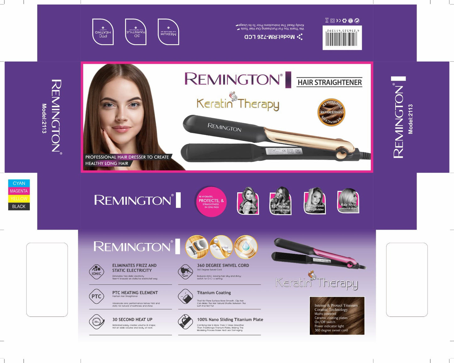 Remington Hair Straightener Keratin Therapy Hair Straightener Flat Iron - Best Quality Iron For Hair Straightening - Remington Keratin Therapy Iron