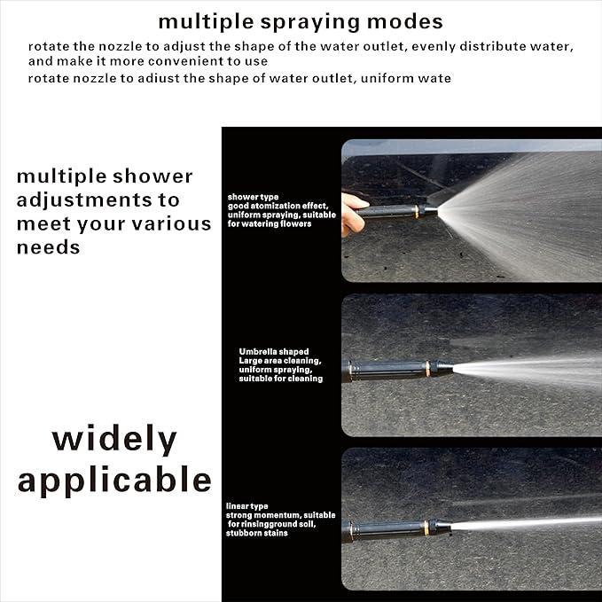 Adjustable Water Spray Nozzle – Durable Plastic Garden Hose Sprayer (Black, 1 Pc)