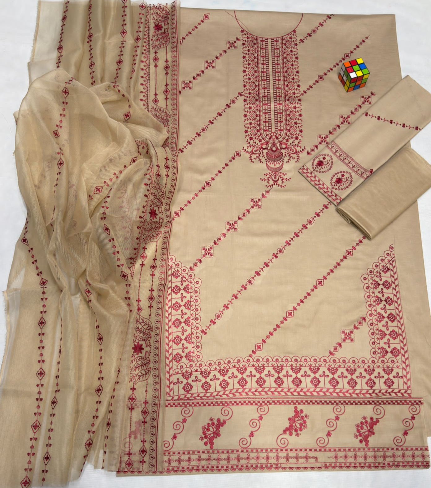 Florent 5268 Summer Collection| Heavy Embroidered Airjet Lawn With Net Dupatta