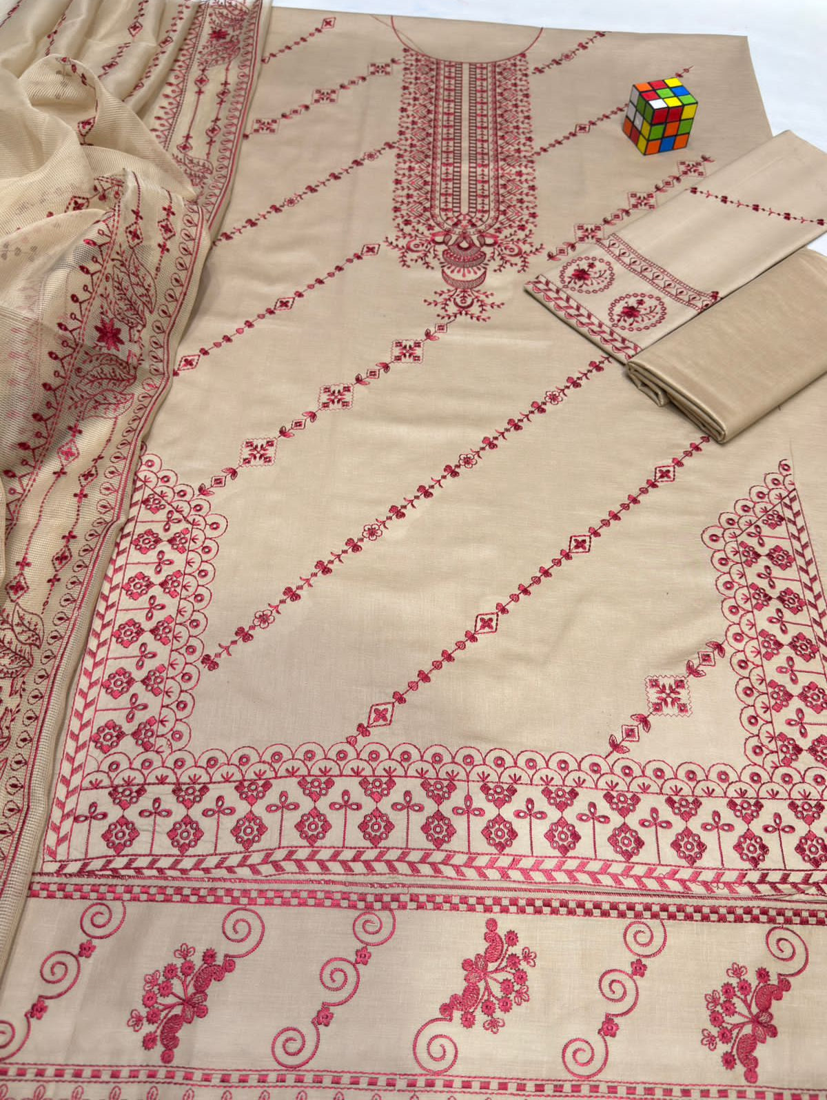 Florent 5268 Summer Collection| Heavy Embroidered Airjet Lawn With Net Dupatta