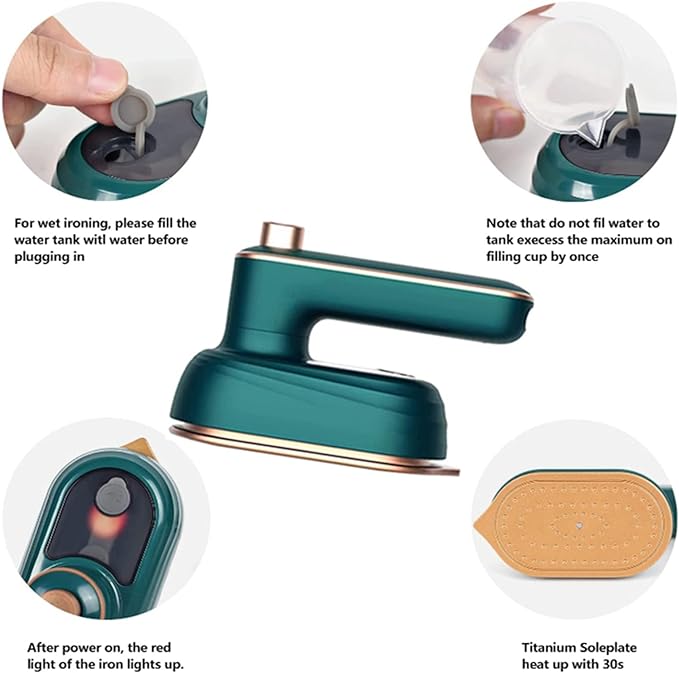 Professional Micro Steam Iron | Handheld Portable Garment Steamer for Clothes | Quick Heat-Up Mini Household Ironing Machine