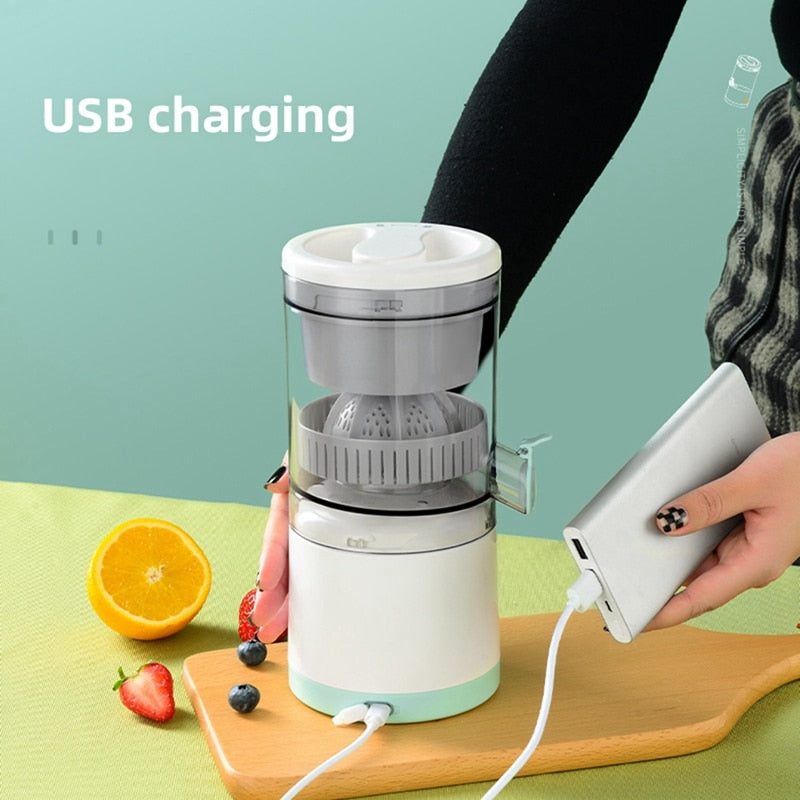 Portable Electric Citrus Juicer Hands-Free Rechargeable Orange Lemon Grapefruit Juicer Easy to Clean Juicer Machine | Orange, Lemon Juicer and Squeezer | Juice Extractor | Juice Blender