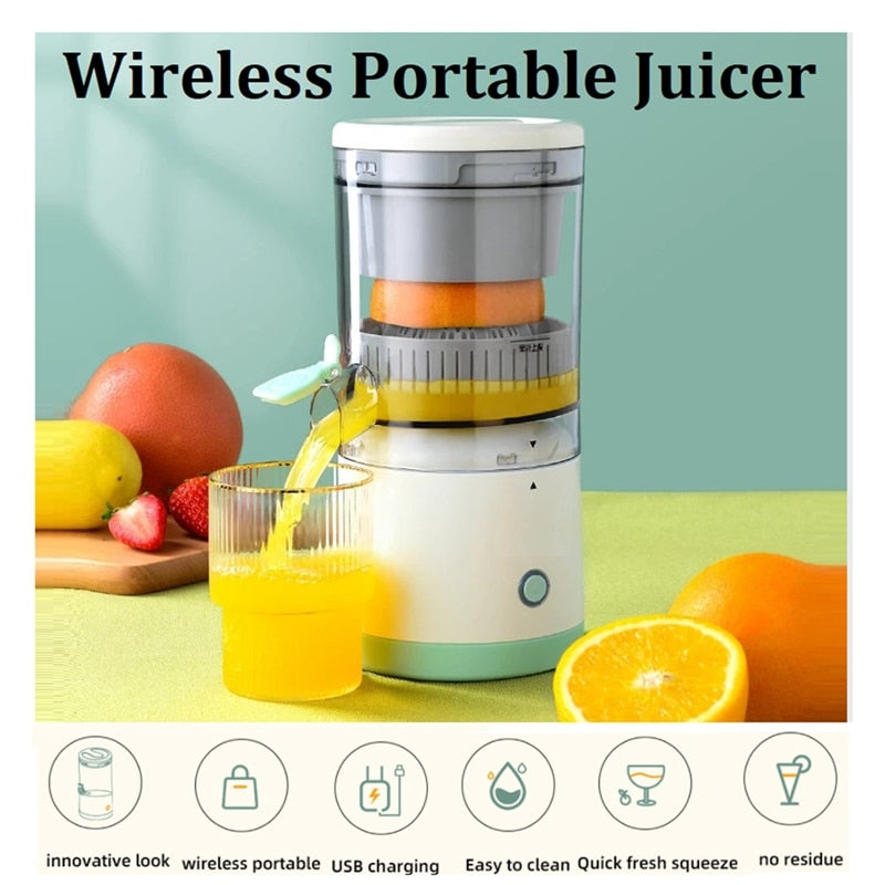 Portable Electric Citrus Juicer Hands-Free Rechargeable Orange Lemon Grapefruit Juicer Easy to Clean Juicer Machine | Orange, Lemon Juicer and Squeezer | Juice Extractor | Juice Blender