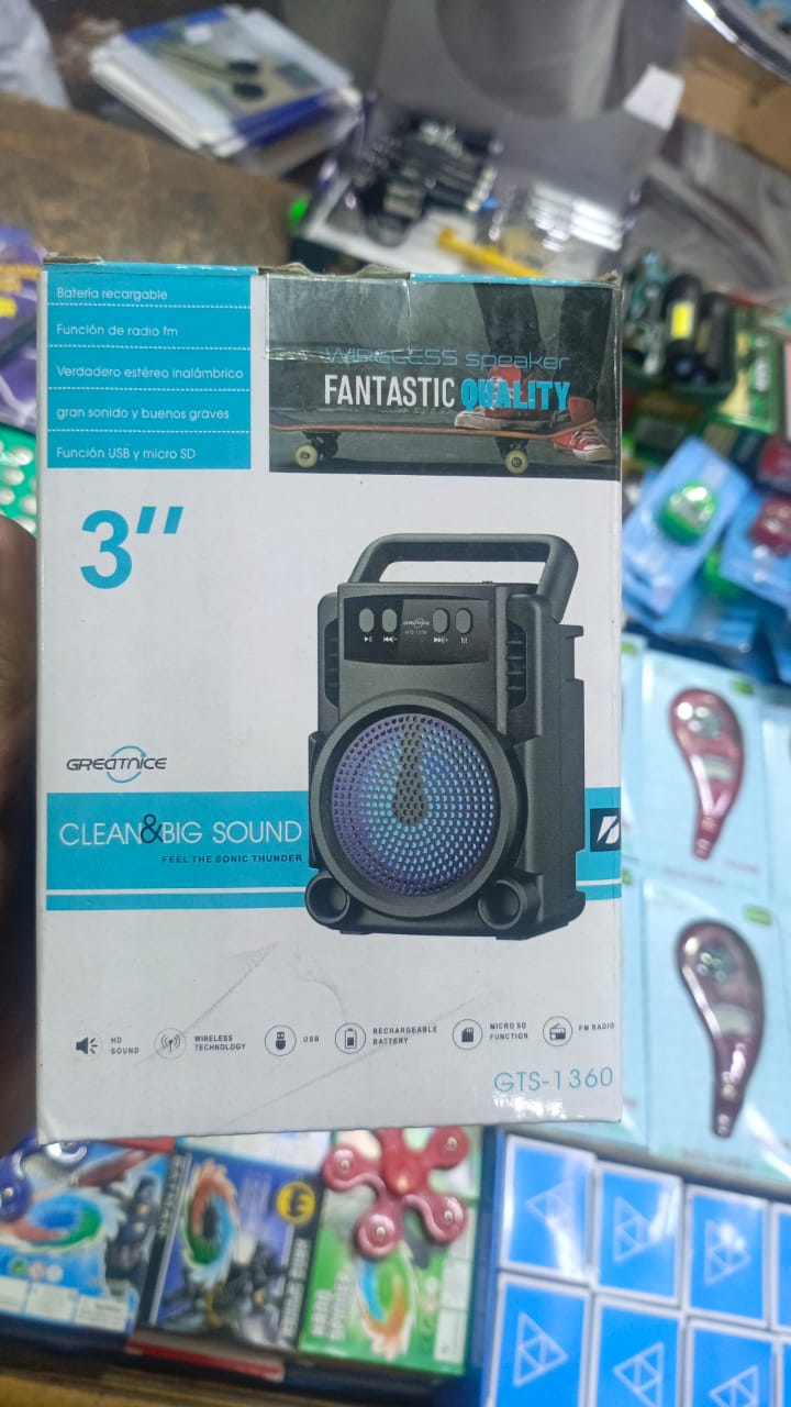 GTS 1360 Portable Rechargeable Mini Wireless Bluetooth Speaker With FM Radio USB & SD Card Supported Super Loud Stereo Sound Mini BT Speaker