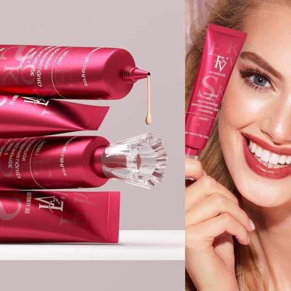 Fv Foundation Waterproof With Medium Coverage, Oil-free & Long Lasting, Matte orever Foundation For Oily/normal Skin, Forever Liquid Makeup Foundation For Face, 30g Ivory