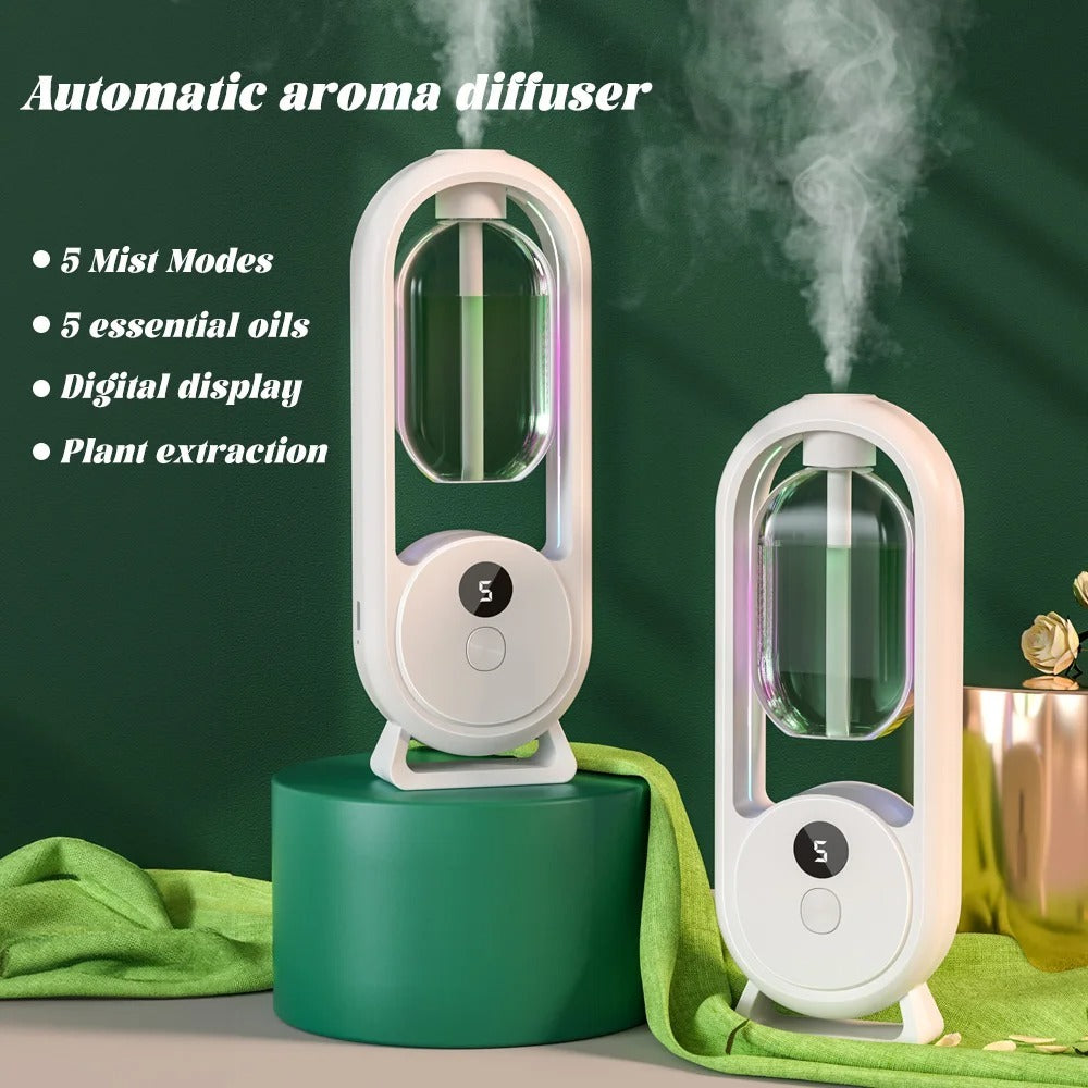 Rechargeable 5-Mode Aromatic Diffuser – Timed Essential Oil Air Freshener for Bedroom, Living Room & Bathroom 50ml