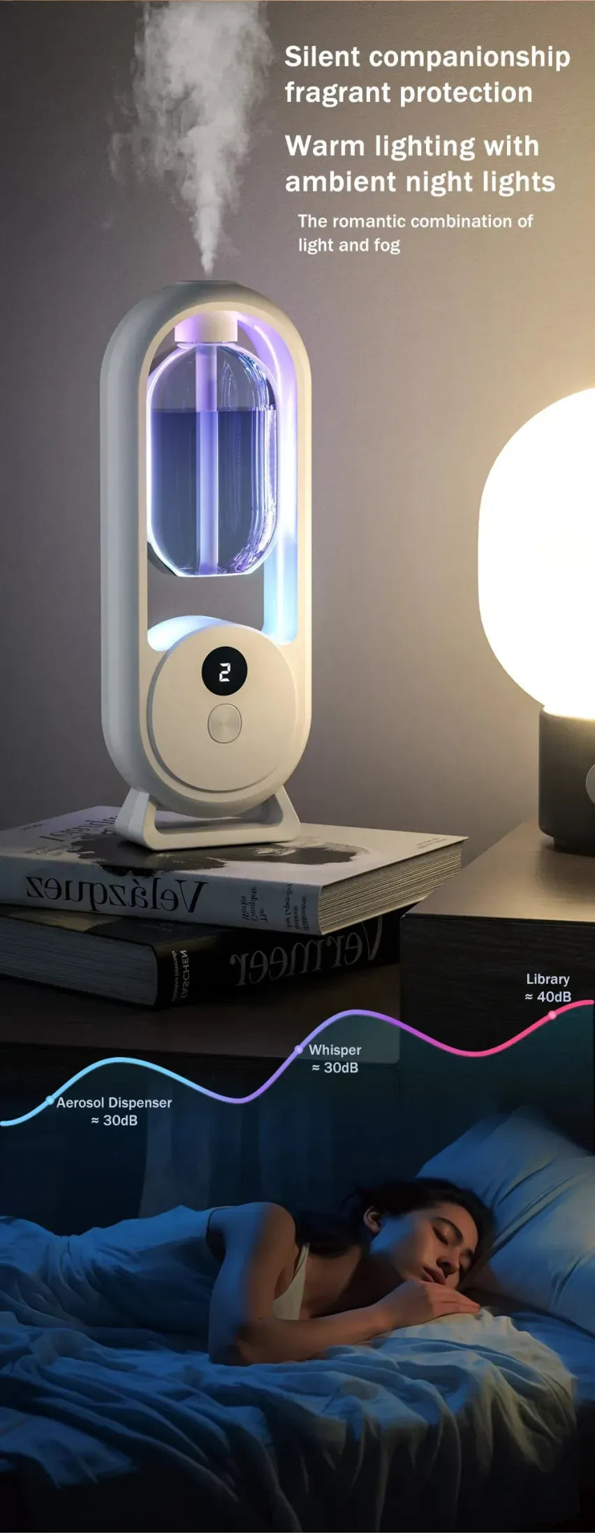 Rechargeable 5-Mode Aromatic Diffuser – Timed Essential Oil Air Freshener for Bedroom, Living Room & Bathroom 50ml