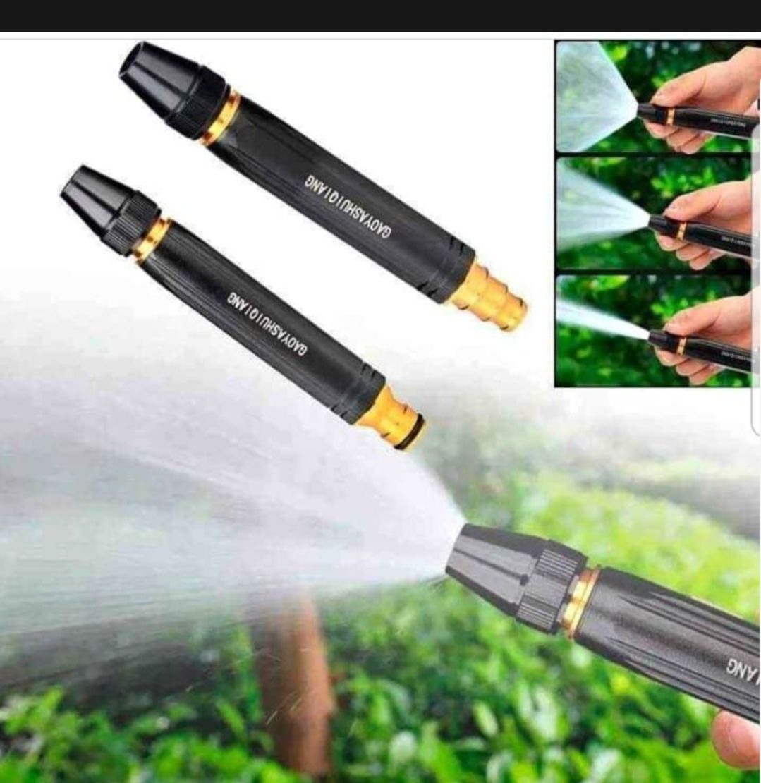 Adjustable Water Spray Nozzle – Durable Plastic Garden Hose Sprayer (Black, 1 Pc)