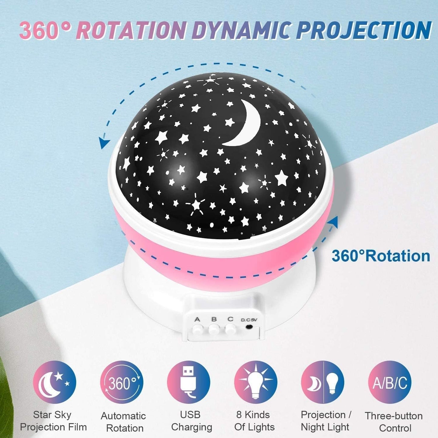 Night Light Star Lamp Starry Sky Projector | 360° Rotating LED Star Light Lamp With Multicolor Projection | Perfect Table Night Lamp Gift For Babies And Children