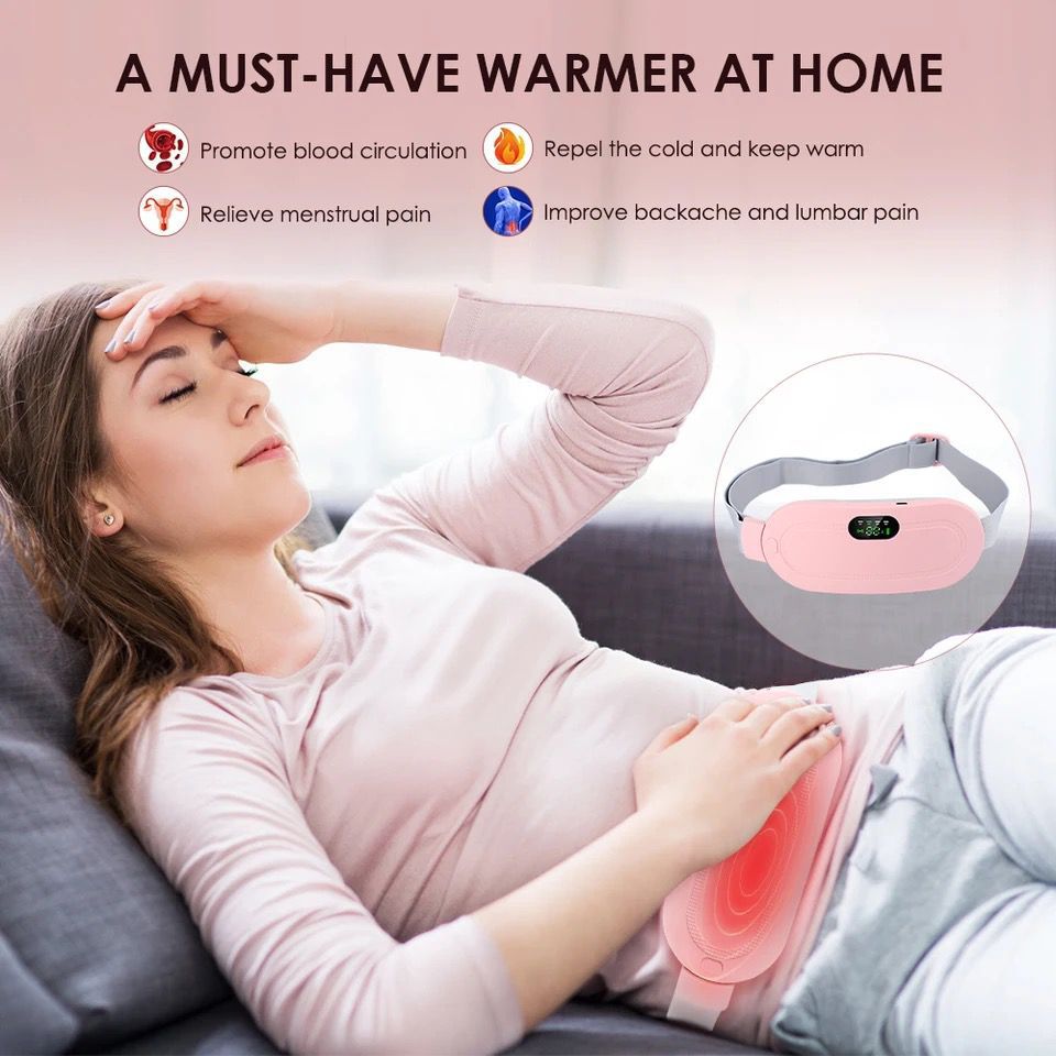 Cramp Relief Belt -Portable Menstrual Heating Pad, Heated Belly Belt For Menstrual Cramp Relief With 3 Heat Levels And 4 Modes, Electric Belt Massage For Women And Girls